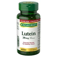 NATURE'S BOUNTY Lutéine, aide à soutenir la santé des yeux en cas de cataracte et dégénérescence maculaire liée à l’âge, à réduire le risque de cataracte et à améliorer la densité optique du pigment maculaire, format économique 60 paquet 60 gélules