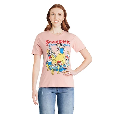 T-shirt coupe girlfriend Disney Blanche-Neige pour femmes Tailles TP–TG