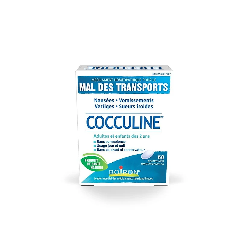 Médicament homéopathique Cocculine de Boiron pour mal des transports, nausée Pour adultes et enfants à partir de 2 ans
