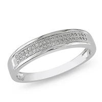 Miabella Bague de mariage avec diamant 1/8 ct en or blanc 10 K