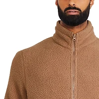 Manteau zippé en fausse peau de mouton George pour hommes