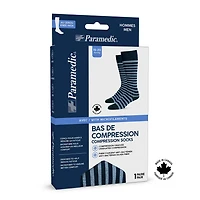Paramedic Compression Socks Stripes for Men 15-20 mmHg - Medium, Paramedic Stylish Knee-High Striped Compression Socks for Men, 15-20 mmHg