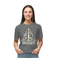 Harry Potter T-shirt à manches courtes à fleurs Poudlard pour femme