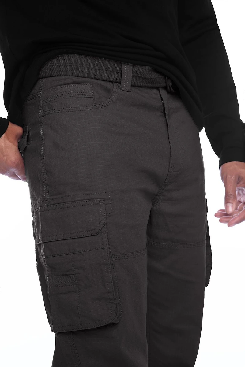 Jeaniologie ™ Pantalon Cargo Ceinturé pour Homme - Gris foncé 