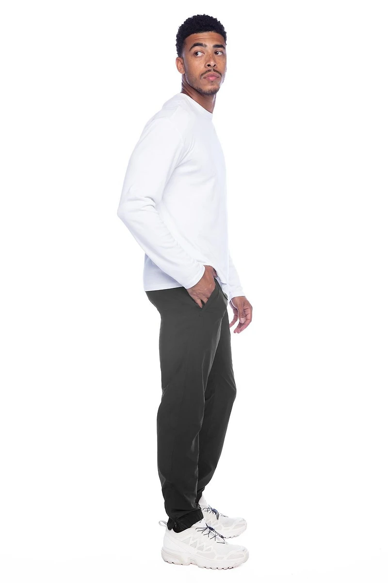 Jeaniologie™ Jogging athlétique en nylon pour homme à enfiler avec zips aux chevilles