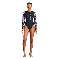 Reebok Women's Long Sleeve Zipper One Piece