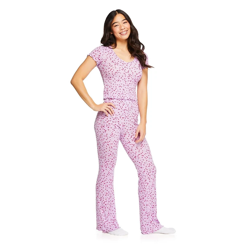 Ensemble 2 pièces en pointelle avec t-shirt No Boundaries pour femmes