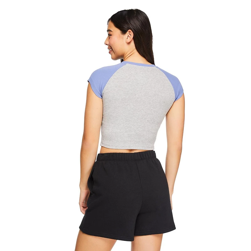 No Boundaries Women's Raglan Baby Tee