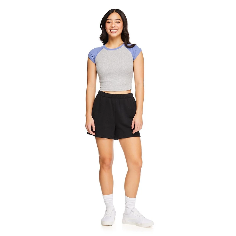 No Boundaries Women's Raglan Baby Tee