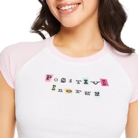 No Boundaries Women's Raglan Baby Tee