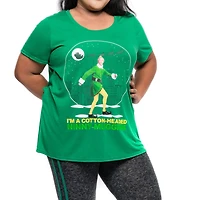 Elf Ladies Plus Santa Short Sleeve High Low Top