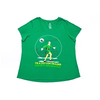 Elf Ladies Plus Santa Short Sleeve High Low Top