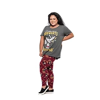 Harry Potter Ladies Plus Christmas At Hogwarts Short Sleeve High Low Top