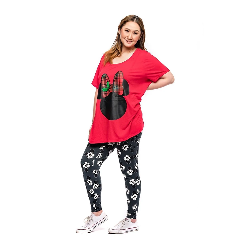 Disney Minnie Ladies Plus Holiday Short High Low Top à manches courtes