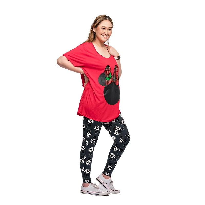 Disney Minnie Ladies Plus Holiday Short High Low Top à manches courtes