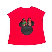 Disney Minnie Ladies Plus Holiday Short High Low Top à manches courtes