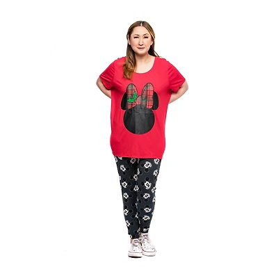 Disney Minnie Ladies Plus Holiday Short High Low Top à manches courtes