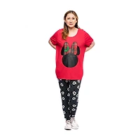 Disney Minnie Ladies Plus Holiday Short High Low Top à manches courtes
