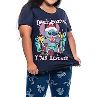 Disney Lilo & Stitch Ladies Plus Troubles Haut bas à manches courtes