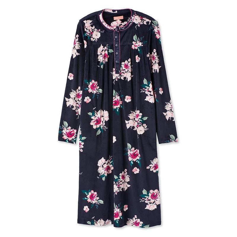 Chemise de nuit en velours Iyla pour femmes Tailles P-TG