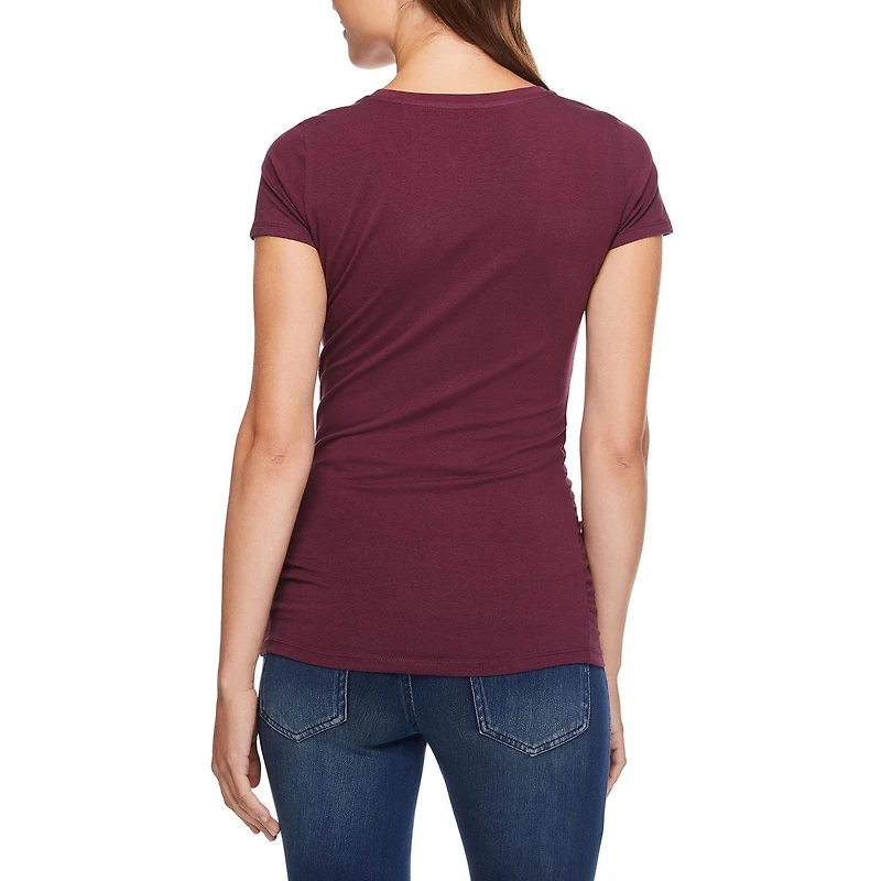 Peanuts Women's Maternity Snoopy Ruched Tee