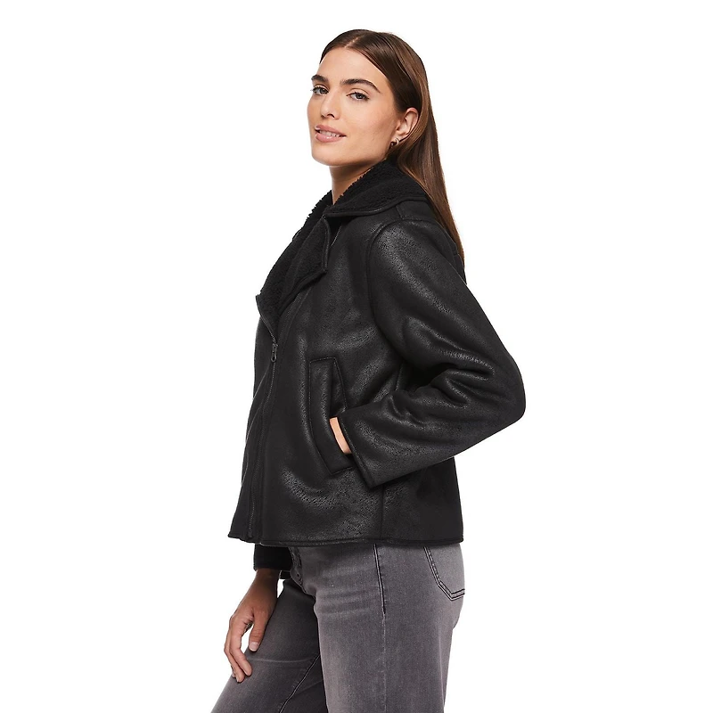 George Women's Faux Shearling Moto Jacket