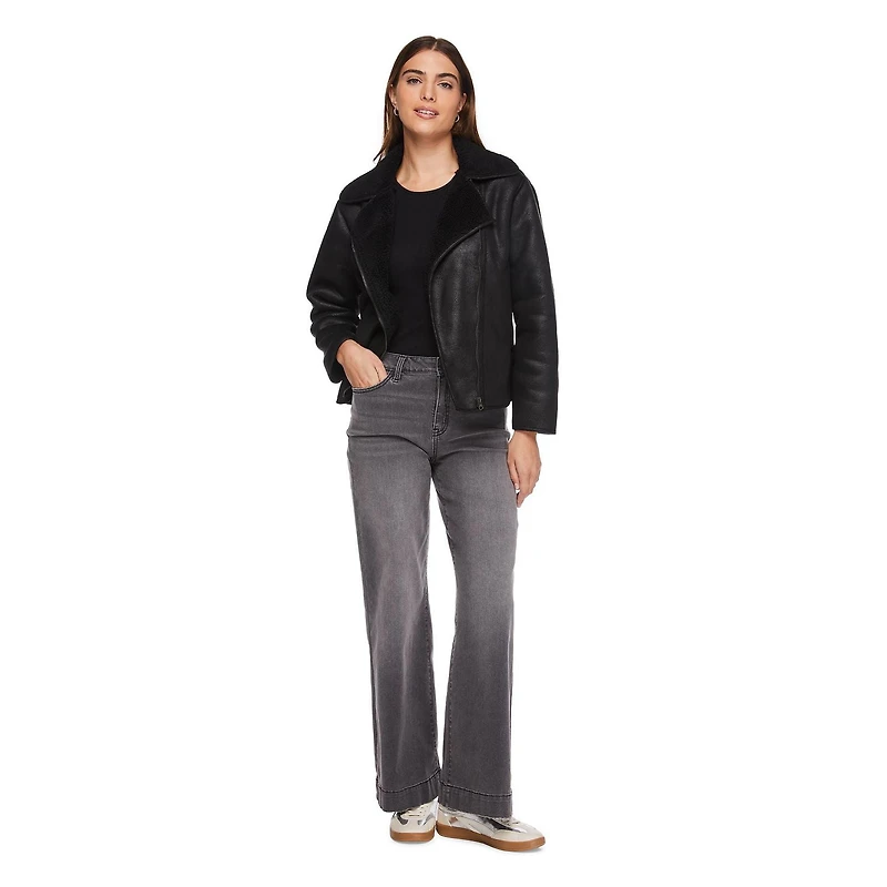 George Women's Faux Shearling Moto Jacket