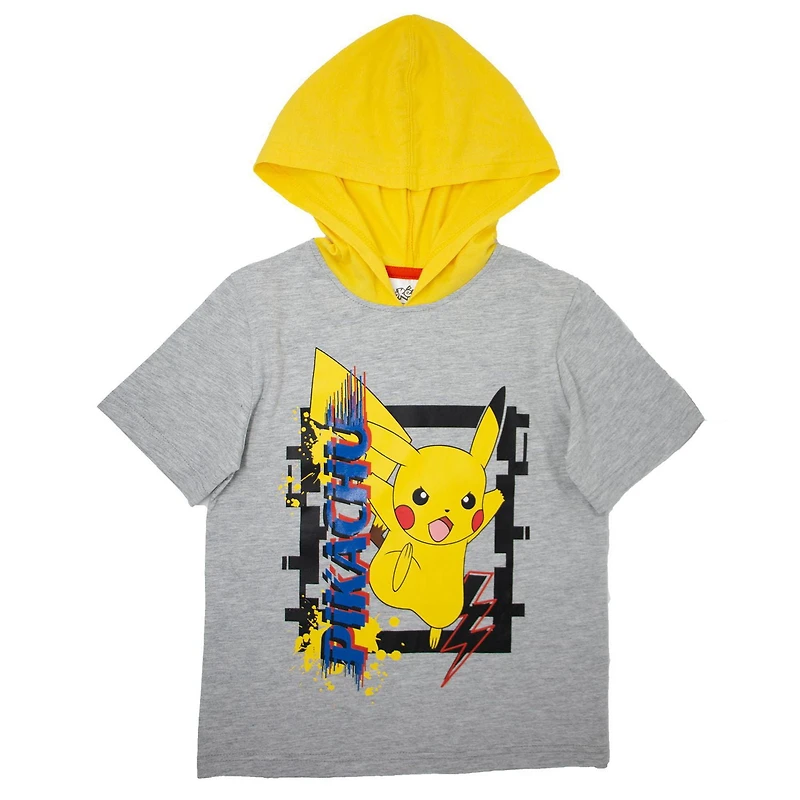 Pokemon Boys short sleeve hooded tee-shirt