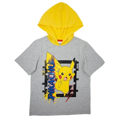 Pokemon Boys short sleeve hooded tee-shirt