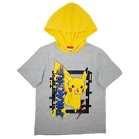 Pokemon Boys short sleeve hooded tee-shirt