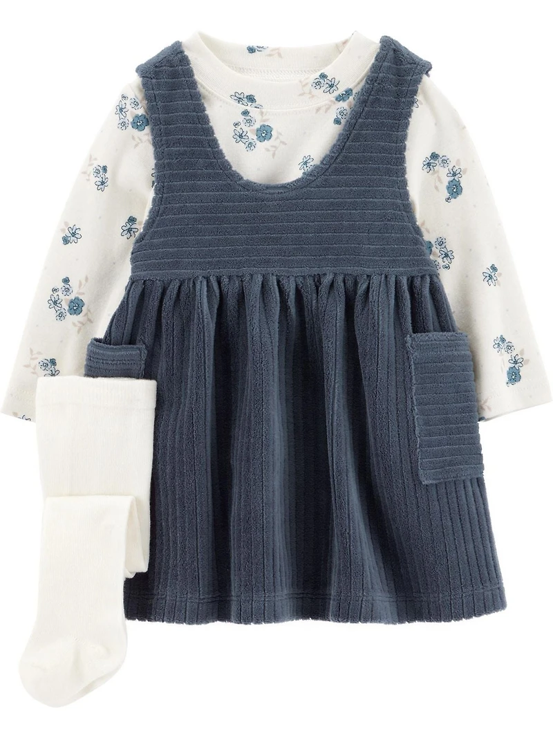 Carter's Child of Mine Ensemble 3 pièces pour bébé fille - Bleu fleuri