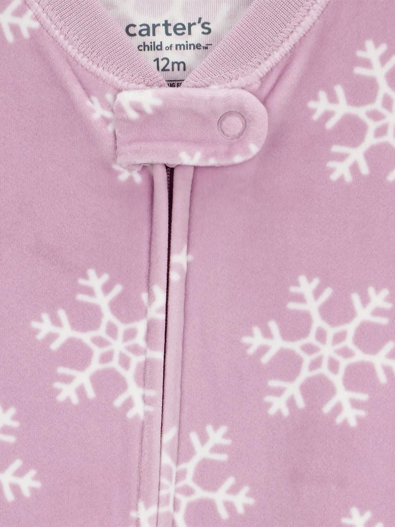 Carter's Child of Mine Toddler Girl 1 Piece Pajama - Snowflake