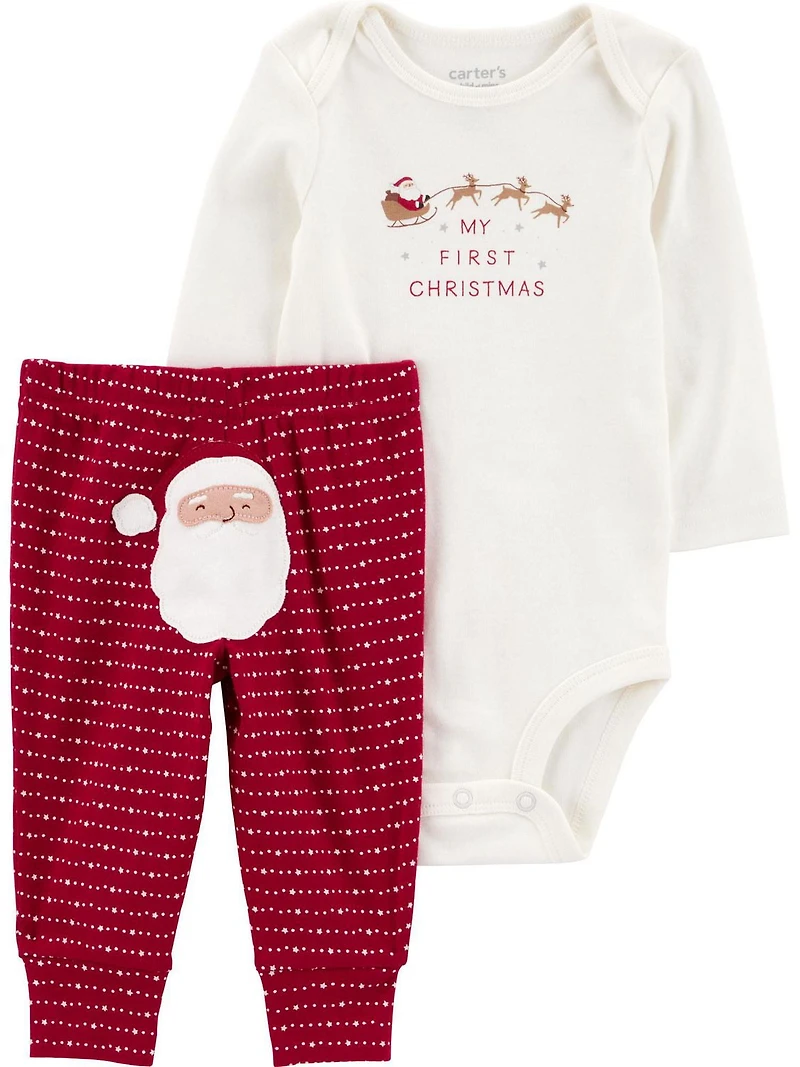 Carter's Child of Mine Baby Boy Bodysuit Pantset My First Christmas