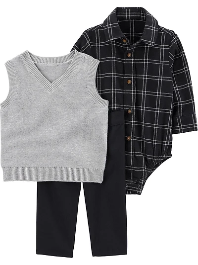 Carter's Child of Mine Baby Boy Outfit Set Plaid