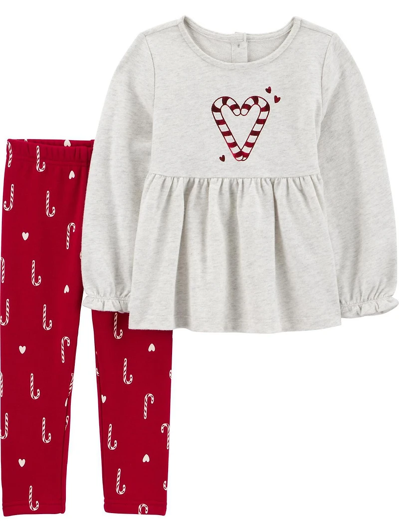 Carter's Child of Mine Toddler Girl 2pc Set Candy Cane