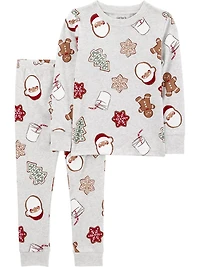 Carter's Child of Mine Toddler Boy 2pc PJ Santa Milk & Cookies