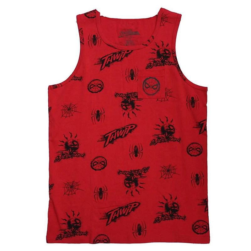 Men's license Spiderman tank top.