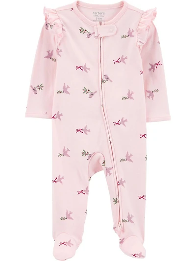 Carter's Child of Mine Baby Girl Sleep and Play Pink Birds