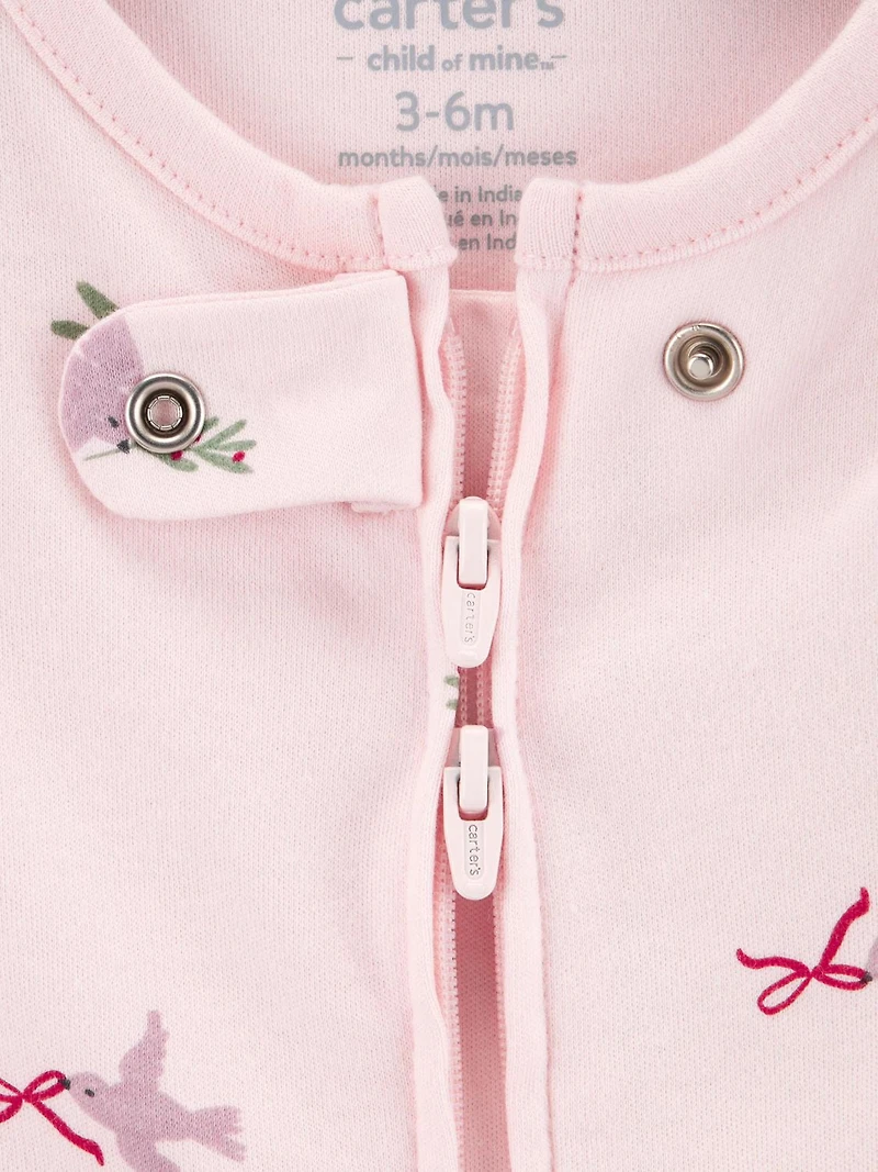 Carter's Child of Mine Baby Girl Sleep and Play Pink Birds