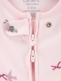 Carter's Child of Mine Baby Girl Sleep and Play Pink Birds