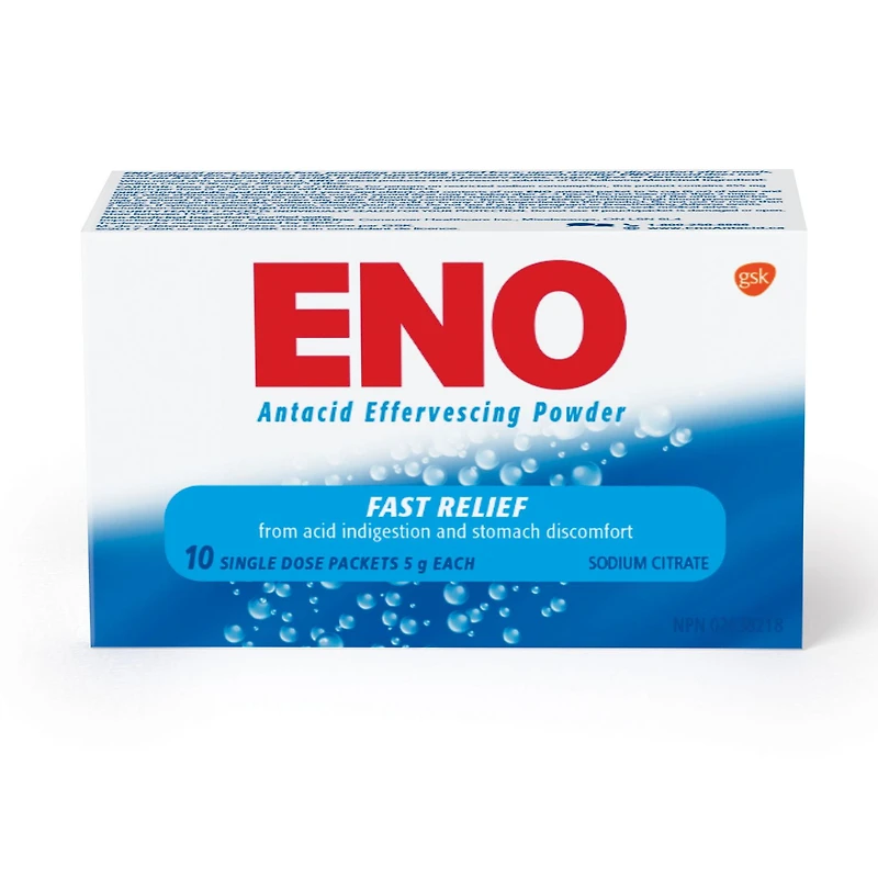 Eno Antacid Effervescing Power, 10 single dose packets of 5g each