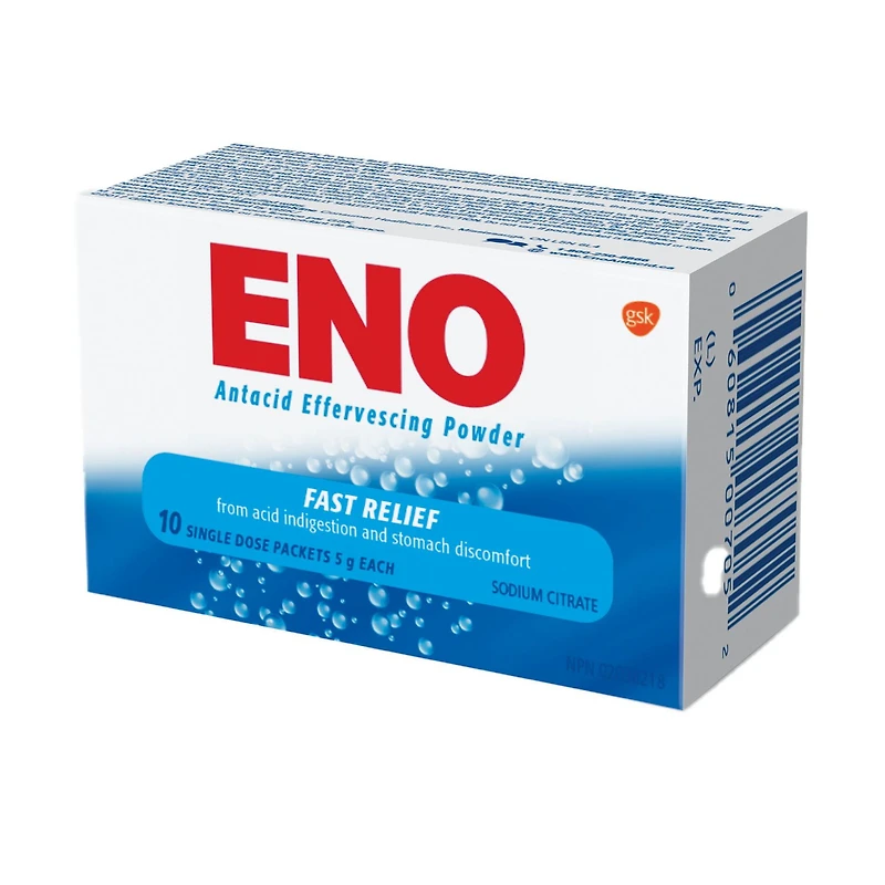Eno Antacid Effervescing Power, 10 single dose packets of 5g each