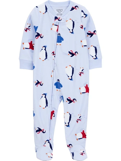Carter's Child of Mine Toddler Boys' 1 Piece Pajama - Blue Penguin