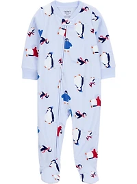 Carter's Child of Mine Toddler Boys' 1 Piece Pajama - Blue Penguin