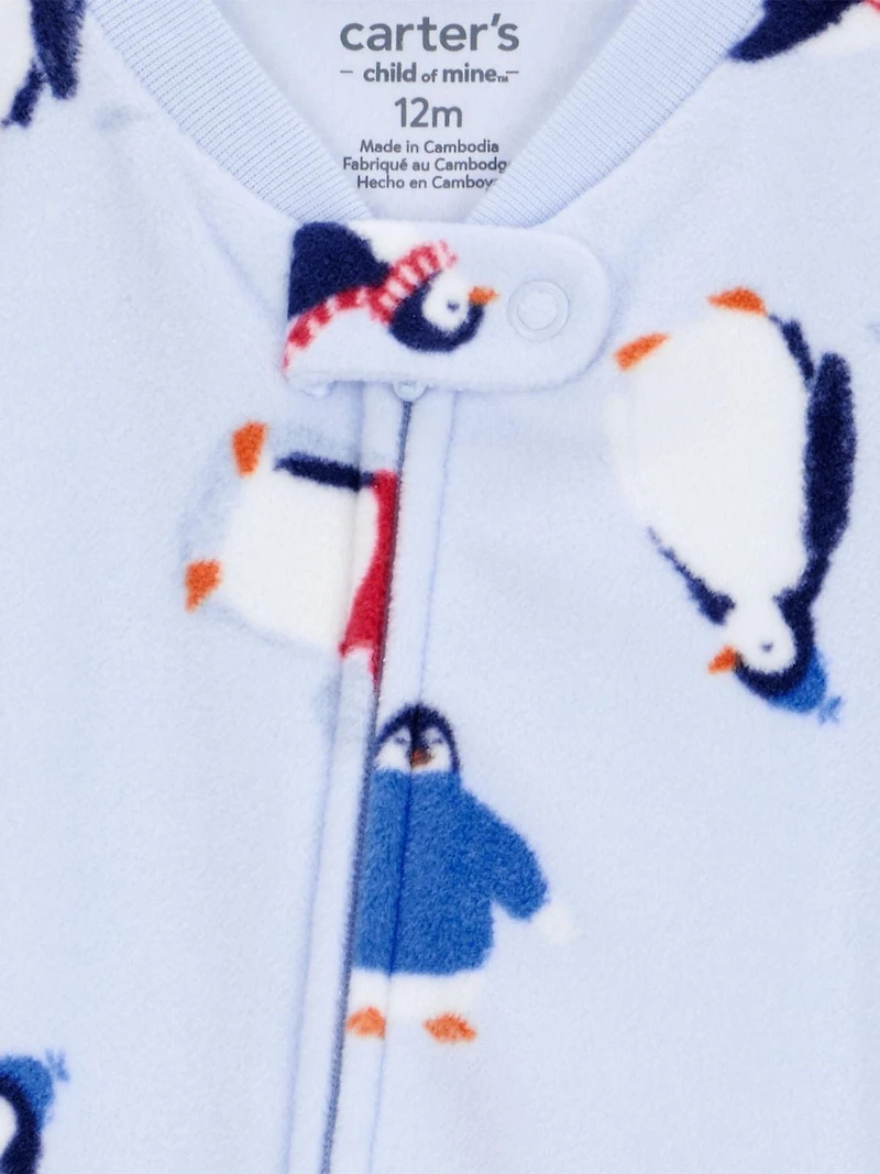 Carter's Child of Mine Toddler Boys' 1 Piece Pajama - Blue Penguin