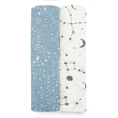 langes silky soft - aden + anais™ essentials - cosmic galaxy, lot de 2