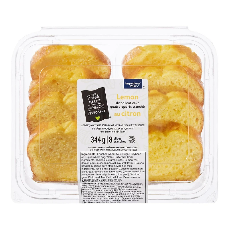 Your Fresh Market Lemon Sliced Loaf Cake, 344 g