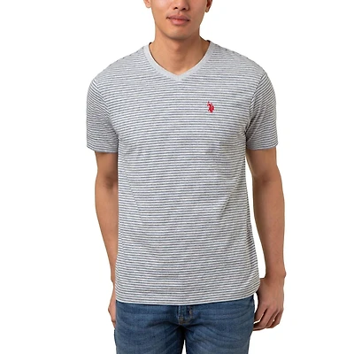 U.S. Polo Men's Stripe V-Neck Tee