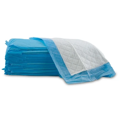 UltraBlok Disposable Incontinence Underpads for Bed + Furniture, White/Blue, Large 23" X 36", 20 Ct