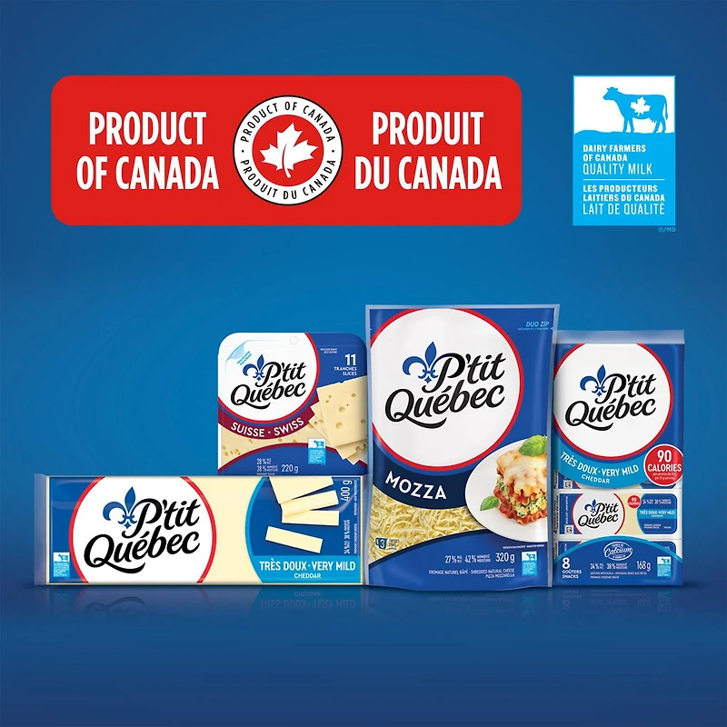 P'tit Quebec Cheddar White Medium Cheese Bar, 400g